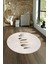 Dijital Kaymaz Taban Yıkanabilir Modern Desen Yuvarlak Mutfak Salon Halısı, N-Y-MODERN-115-KREM, 4