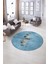 Dijital Kaymaz Taban Yıkanabilir Modern Desen Yuvarlak Mutfak Salon Halısı, N-Y-MODERN-115-MAVİ, 5