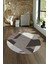 Dijital Kaymaz Taban Yıkanabilir Modern Desen Yuvarlak Mutfak Salon Halısı, N-Y-Modern-09-Kahve, 4