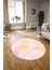 Dijital Kaymaz Taban Yıkanabilir Modern Desen Yuvarlak Mutfak Salon Halısı, N-Y-Modern-98-Pembe, 3