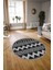 Dijital Kaymaz Taban Yıkanabilir Modern Desen Yuvarlak Mutfak Salon Halısı, N-Y-MODERN-105-ANTRASİT, 3