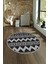Dijital Kaymaz Taban Yıkanabilir Modern Desen Yuvarlak Mutfak Salon Halısı, N-Y-MODERN-105-ANTRASİT, 4