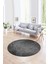 Dijital Kaymaz Taban Yıkanabilir Modern Desen Yuvarlak Mutfak Salon Halısı, N-Y-MODERN-111-ANTRASİT, 1