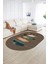 Dijital Kaymaz Yıkanabilir Modern Desen Oval Yolluk Mutfak Salon Halısı, N-O-MODERN-114-KAHVE, 2