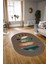 Dijital Kaymaz Yıkanabilir Modern Desen Oval Yolluk Mutfak Salon Halısı, N-O-MODERN-114-KAHVE, 3