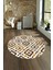 Dijital Kaymaz Taban Yıkanabilir Modern Desen Yuvarlak Mutfak Salon Halısı, N-Y-Modern-23-Kahve, 4