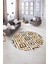 Dijital Kaymaz Taban Yıkanabilir Modern Desen Yuvarlak Mutfak Salon Halısı, N-Y-Modern-23-Kahve, 5
