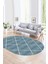 Dijital Kaymaz Yıkanabilir Modern Desen Oval Yolluk Mutfak Salon Halısı, N-O-MODERN-116-MAVİ, 1
