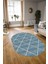 Dijital Kaymaz Yıkanabilir Modern Desen Oval Yolluk Mutfak Salon Halısı, N-O-MODERN-116-MAVİ, 3