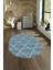 Dijital Kaymaz Yıkanabilir Modern Desen Oval Yolluk Mutfak Salon Halısı, N-O-MODERN-116-MAVİ, 4