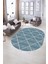 Dijital Kaymaz Yıkanabilir Modern Desen Oval Yolluk Mutfak Salon Halısı, N-O-MODERN-116-MAVİ, 5