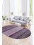 Dijital Kaymaz Yıkanabilir Modern Desen Oval Yolluk Mutfak Salon Halısı, N-O-Modern-83-Mor, 1