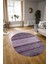 Dijital Kaymaz Yıkanabilir Modern Desen Oval Yolluk Mutfak Salon Halısı, N-O-Modern-83-Mor, 3
