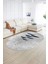 Dijital Kaymaz Yıkanabilir Modern Desen Oval Yolluk Mutfak Salon Halısı, N-O-MODERN-112-MAVİ, 2
