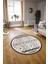 Dijital Kaymaz Taban Yıkanabilir Modern Desen Yuvarlak Mutfak Salon Halısı, N-Y-Modern-68-Krem, 3