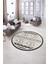 Dijital Kaymaz Taban Yıkanabilir Modern Desen Yuvarlak Mutfak Salon Halısı, N-Y-Modern-68-Krem, 5