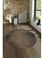 Dijital Kaymaz Taban Yıkanabilir Modern Desen Yuvarlak Mutfak Salon Halısı, N-Y-MODERN-111-KAHVE, 4