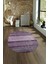 Dijital Kaymaz Yıkanabilir Modern Desen Oval Yolluk Mutfak Salon Halısı, N-O-Modern-83-Mor, 4