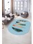 Dijital Kaymaz Yıkanabilir Modern Desen Oval Yolluk Mutfak Salon Halısı, N-O-MODERN-114-MAVİ, 5