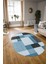 Dijital Kaymaz Yıkanabilir Modern Desen Oval Yolluk Mutfak Salon Halısı, N-O-Modern-77-Mavi, 3