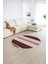 Dijital Kaymaz Taban Yıkanabilir Modern Desen Yuvarlak Mutfak Salon Halısı, N-Y-Modern-18-Bordo, 2