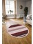Dijital Kaymaz Taban Yıkanabilir Modern Desen Yuvarlak Mutfak Salon Halısı, N-Y-Modern-18-Bordo, 3