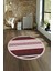 Dijital Kaymaz Taban Yıkanabilir Modern Desen Yuvarlak Mutfak Salon Halısı, N-Y-Modern-18-Bordo, 4