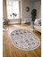 Dijital Kaymaz Yıkanabilir Modern Desen Oval Yolluk Mutfak Salon Halısı, N-O-Modern-29-Gri, 3