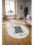 Dijital Kaymaz Taban Yıkanabilir Modern Desen Yuvarlak Mutfak Salon Halısı, N-Y-Modern-61-Gri, 3