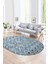 Dijital Kaymaz Yıkanabilir Modern Desen Oval Yolluk Mutfak Salon Halısı, N-O-Modern-67-Mavi, 1