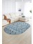 Dijital Kaymaz Yıkanabilir Modern Desen Oval Yolluk Mutfak Salon Halısı, N-O-Modern-67-Mavi, 2