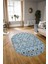 Dijital Kaymaz Yıkanabilir Modern Desen Oval Yolluk Mutfak Salon Halısı, N-O-Modern-67-Mavi, 3