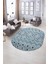 Dijital Kaymaz Yıkanabilir Modern Desen Oval Yolluk Mutfak Salon Halısı, N-O-Modern-67-Mavi, 5