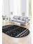 Dijital Kaymaz Yıkanabilir Modern Desen Oval Yolluk Mutfak Salon Halısı, N-O-Modern-68-Antrasit, 1