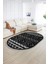 Dijital Kaymaz Yıkanabilir Modern Desen Oval Yolluk Mutfak Salon Halısı, N-O-Modern-68-Antrasit, 2