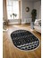 Dijital Kaymaz Yıkanabilir Modern Desen Oval Yolluk Mutfak Salon Halısı, N-O-Modern-68-Antrasit, 3