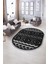 Dijital Kaymaz Yıkanabilir Modern Desen Oval Yolluk Mutfak Salon Halısı, N-O-Modern-68-Antrasit, 5