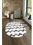 Dijital Kaymaz Yıkanabilir Modern Desen Oval Yolluk Mutfak Salon Halısı, N-O-Modern-71-Beyaz, 4