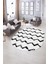 Dijital Kaymaz Yıkanabilir Modern Desen Oval Yolluk Mutfak Salon Halısı, N-O-Modern-71-Beyaz, 5