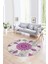 Dijital Kaymaz Taban Yıkanabilir Modern Desen Yuvarlak Mutfak Salon Halısı, N-Y-Modern-45-Mor, 1