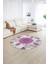 Dijital Kaymaz Taban Yıkanabilir Modern Desen Yuvarlak Mutfak Salon Halısı, N-Y-Modern-45-Mor, 2