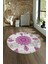 Dijital Kaymaz Taban Yıkanabilir Modern Desen Yuvarlak Mutfak Salon Halısı, N-Y-Modern-45-Mor, 4