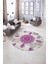 Dijital Kaymaz Taban Yıkanabilir Modern Desen Yuvarlak Mutfak Salon Halısı, N-Y-Modern-45-Mor, 5