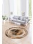 Dijital Kaymaz Taban Yıkanabilir Modern Desen Yuvarlak Mutfak Salon Halısı, N-Y-Modern-46-Kahve, 1