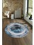Dijital Kaymaz Taban Yıkanabilir Modern Desen Yuvarlak Mutfak Salon Halısı, N-Y-Modern-46-Mavi, 4