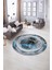 Dijital Kaymaz Taban Yıkanabilir Modern Desen Yuvarlak Mutfak Salon Halısı, N-Y-Modern-46-Mavi, 5
