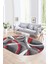 Dijital Kaymaz Yıkanabilir Modern Desen Oval Yolluk Mutfak Salon Halısı, N-O-Modern-97-Kırmızı, 1