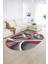 Dijital Kaymaz Yıkanabilir Modern Desen Oval Yolluk Mutfak Salon Halısı, N-O-Modern-97-Kırmızı, 2