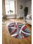 Dijital Kaymaz Yıkanabilir Modern Desen Oval Yolluk Mutfak Salon Halısı, N-O-Modern-97-Kırmızı, 3