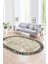 Dijital Kaymaz Yıkanabilir Modern Desen Oval Yolluk Mutfak Salon Halısı, N-O-MODERN-118-BEJ, 1